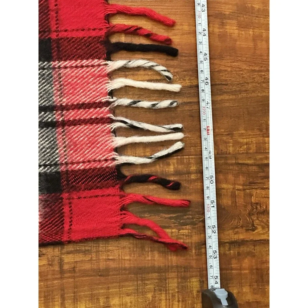 Vintage 62x52” Faribo Plaid Fluff-Loomed Faribault, MN Made in USA Wool Blanket